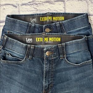 LEE Jeans Bundle Men’s 30 X 34 Extreme Motion Straight Leg Denim Blue Jeans